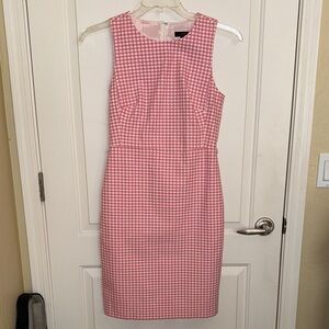 JCrew Pink Gingham Sleeveless Dress